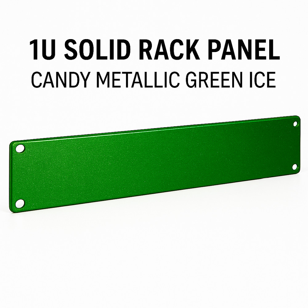 Candy Green Ice 1U Rack Panel – 19” Solid Steel Faceplate – Custom Finishes!