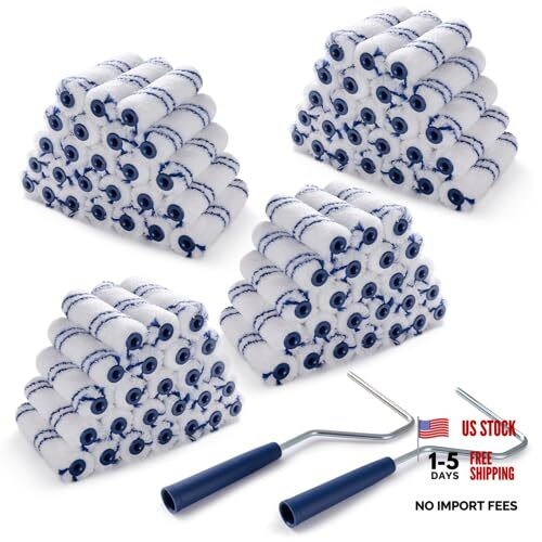 100 Pack 4 Inch Microfiber Paint Roller, 4 Inch Paint Roller Kit, 100 Pack