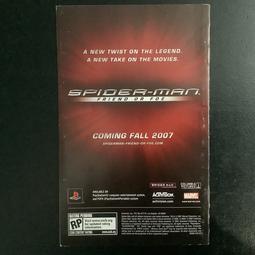 Spider-Man 3 PS2 PlayStation 2 Instruction Manual Only