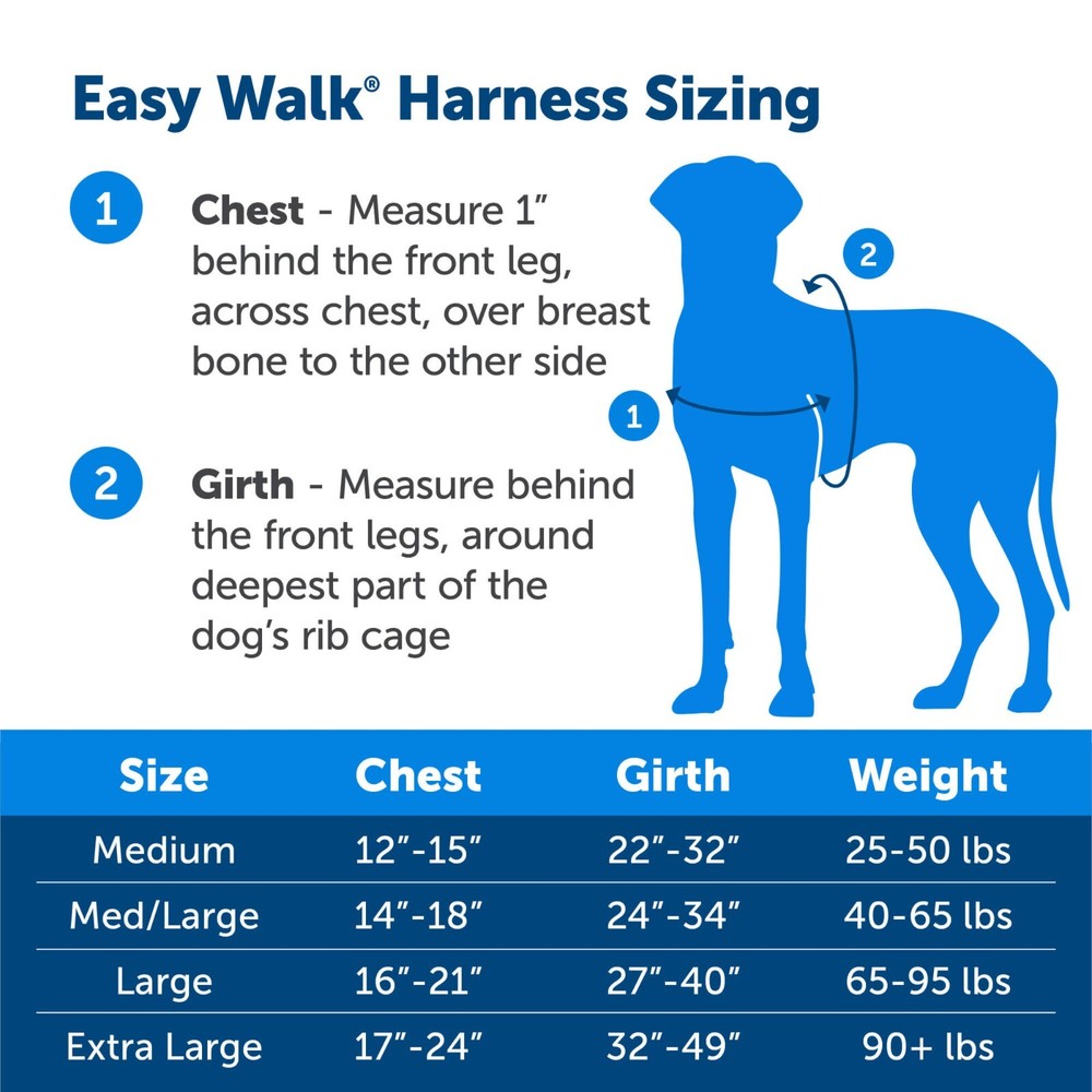 Gently Used PetSafe Easy Walk No Pull Dog Harness Medium Black/Sliver