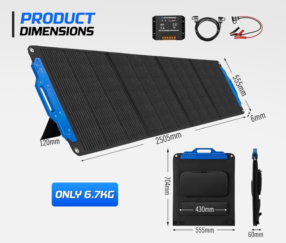 200W Solar Panels 18V Foldable Monocrystalline Solar Panel Kit Rv Camping