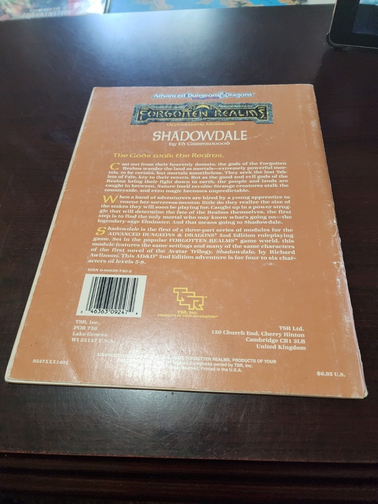 Dungeons & Dragons 2nd Edition Forgotten Realms Shadowdale Module, Nice!