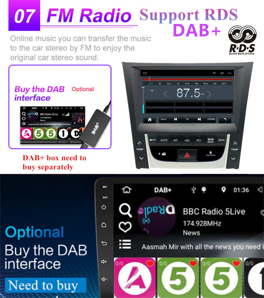 9" Stereo Radio GPS Wifi FM For Lexus GS GS300 GS350 GS430 GS450 GS460 2005-2011