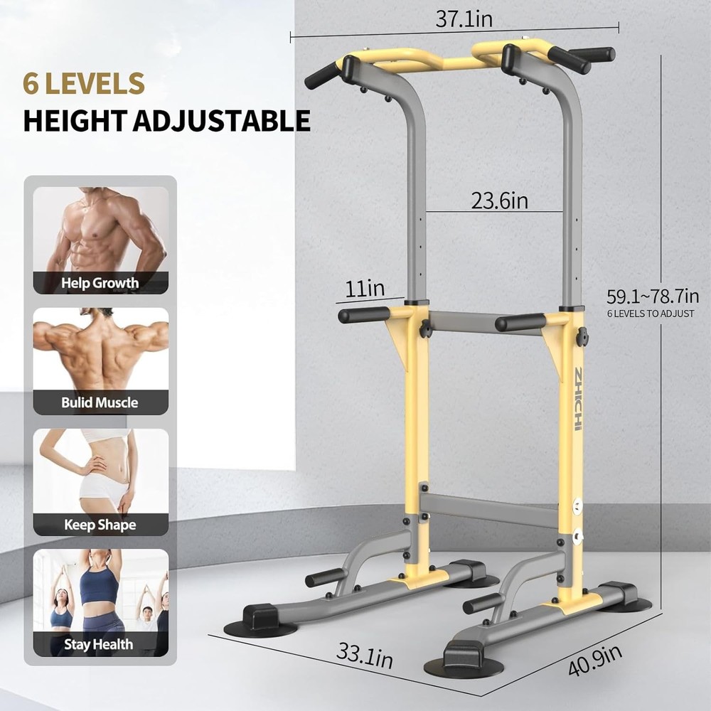 Dip Station - Home Gym Strength Training Pull-Ups Dip-Ups 330Lbs