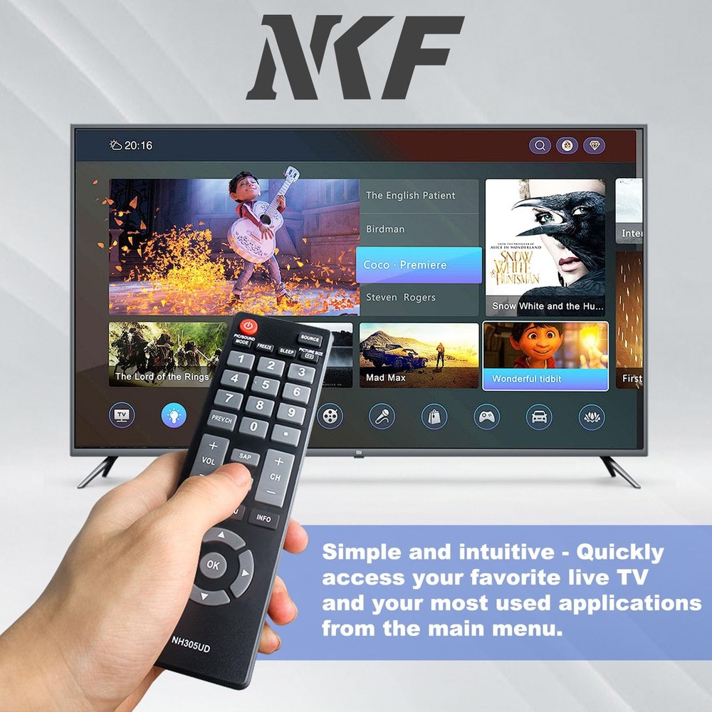NH305UD for Emerson TV Remote Replacement: Universal 1: