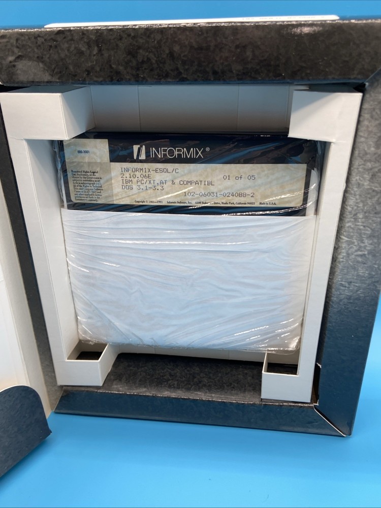 NEW OLD STOCK Sealed Informix DOS Runtime Box Set - ESQL/C 4GL SQL 5.25" Floppy
