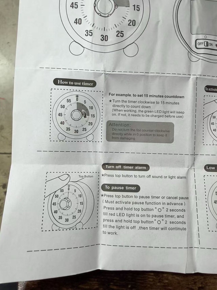 Visual Timer 60 Minute Countdown Silent Rechargeable Time Management Clock