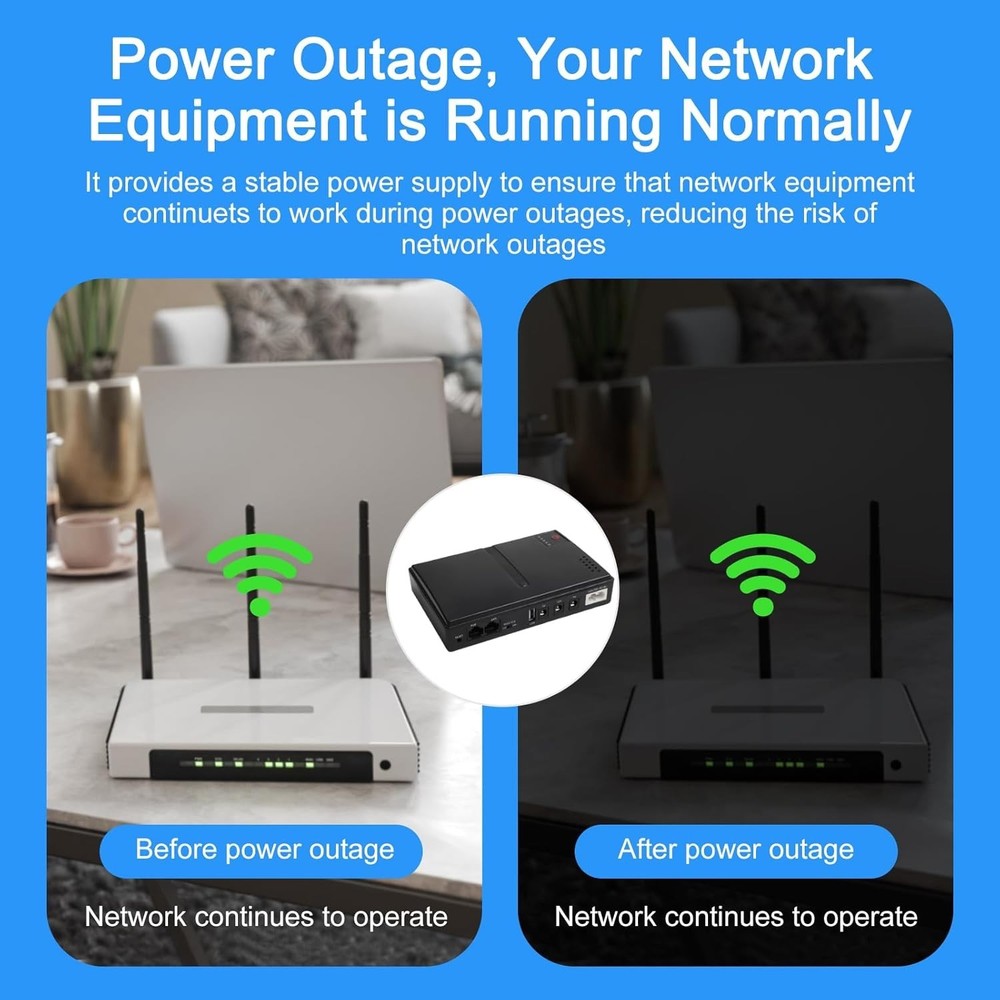 Mini UPS Battery Backup 12V for Router, Modem, Camera, Home Network