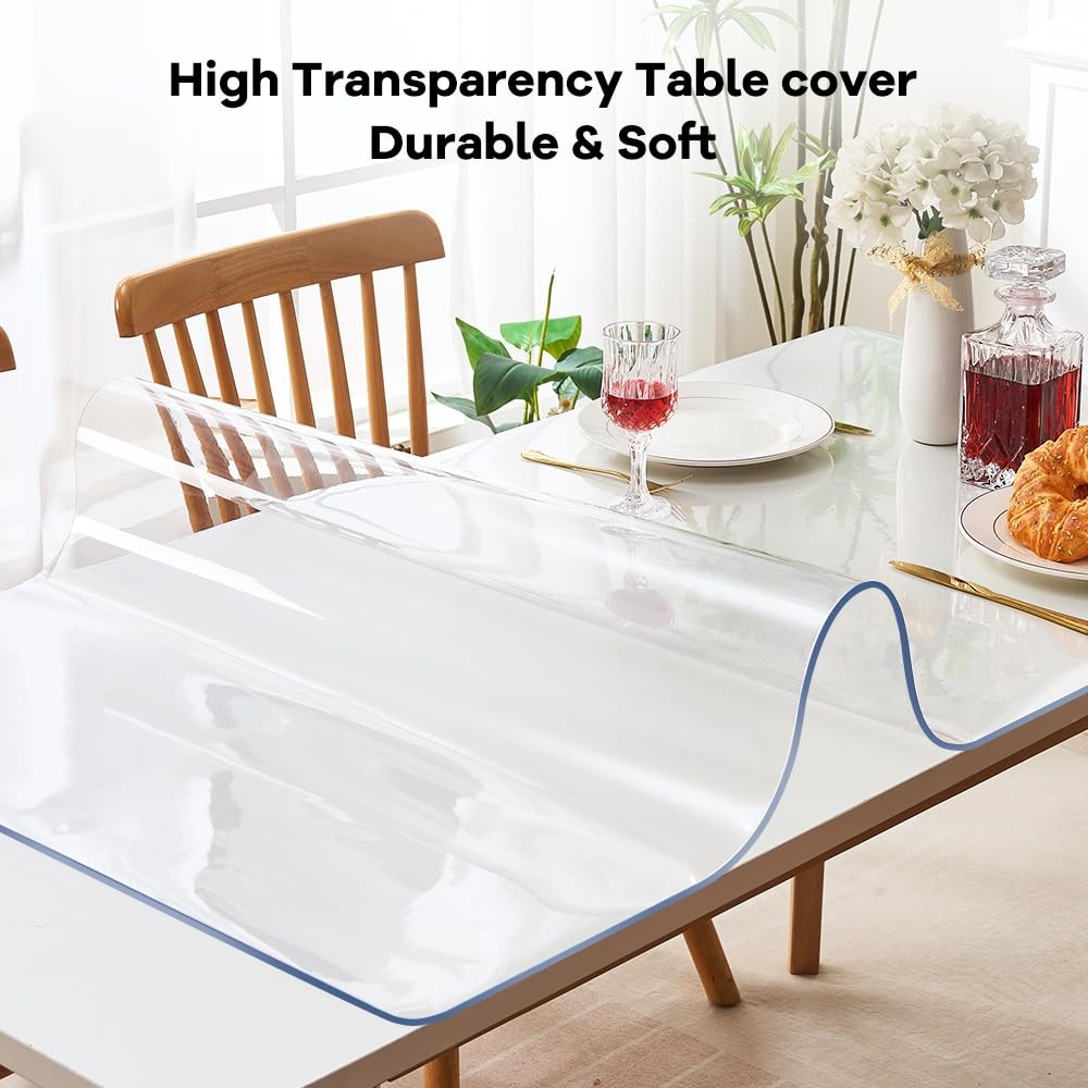 44x70 Inch Clear Plastic Dining Table Protector Transparent 44"x70",