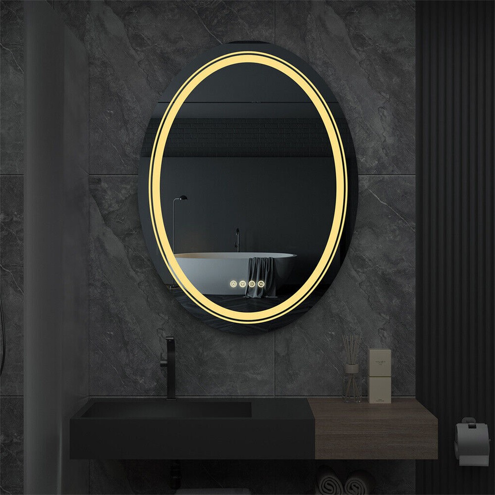 Large Bathroom HD Vanity Mirror RGB Multicolor Backlit+Adjustable Front-Lighted