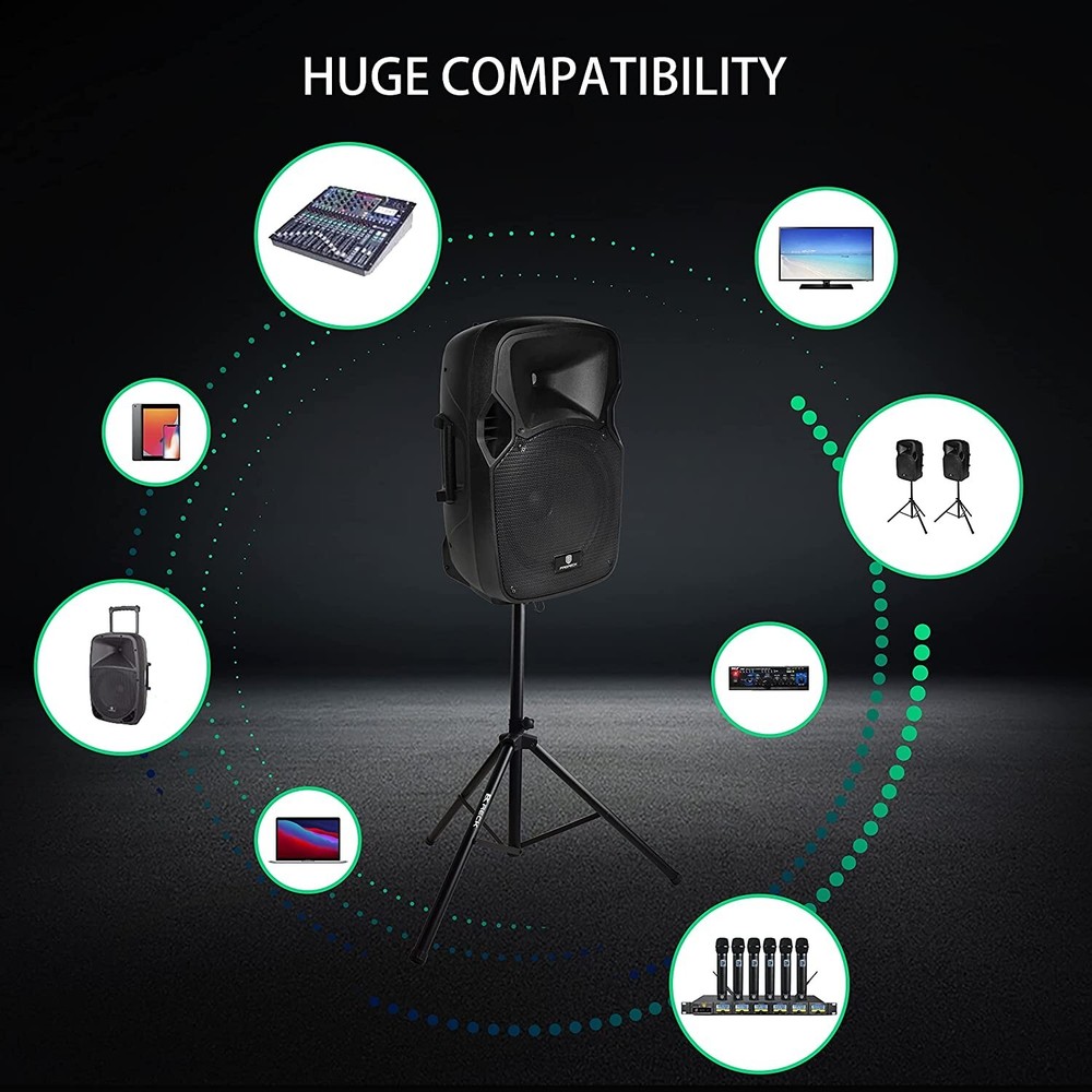 PRORECK Party 12 Powered DJ Speaker System 1000W 2-Way Bluetooth/USB Set