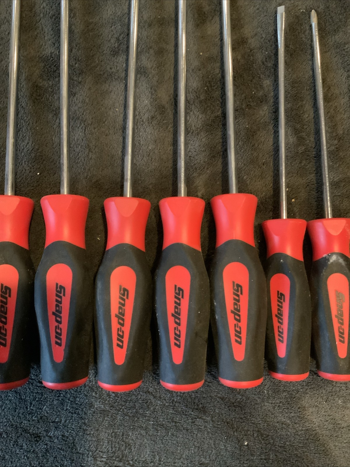 Snap-on 8pc Long Screwdrivers Set Red Used Hand Tools