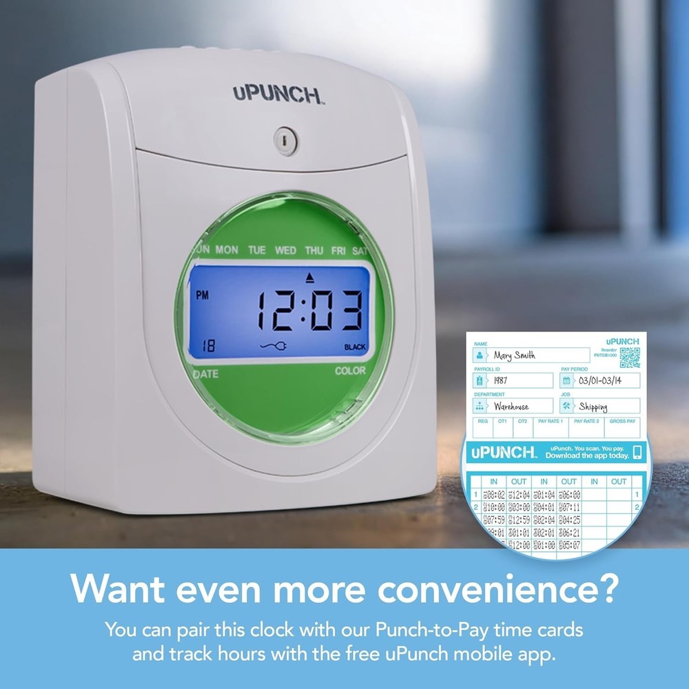 300 Durable Time Cards for HN3000 AutoAlign Clocks - Precision Payroll Tracking