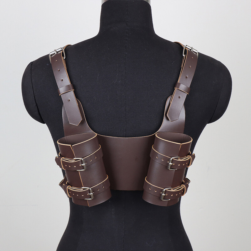 Medieval Double Sword Back Sheath Holder Scabbard Warrior Shoulder Strap
