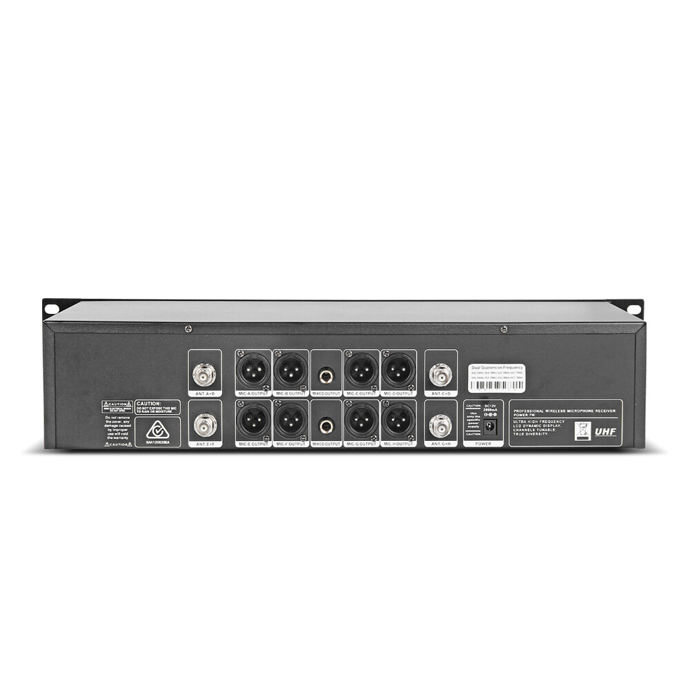 8 Channel Pro UHF Audio Wireless Microphone System 4 Handheld 4 Headset Lavalier