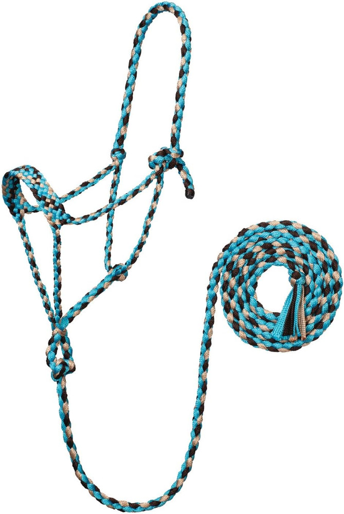 Braided Rope Halter with 10' Lead