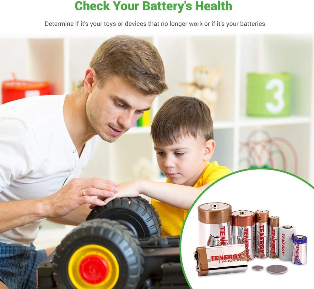 Universal Battery Tester, LCD Display, Cell Checker, Multi-Purpose Small Batt...