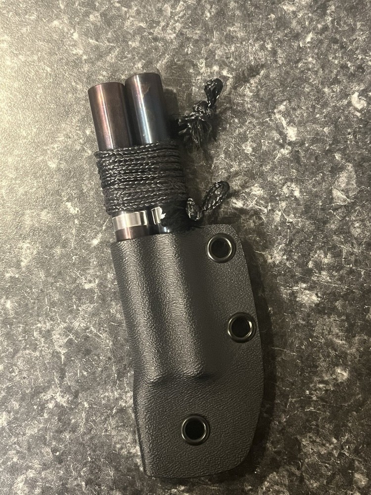 Flamed Steel Handle Garrote With Kydex Sheath