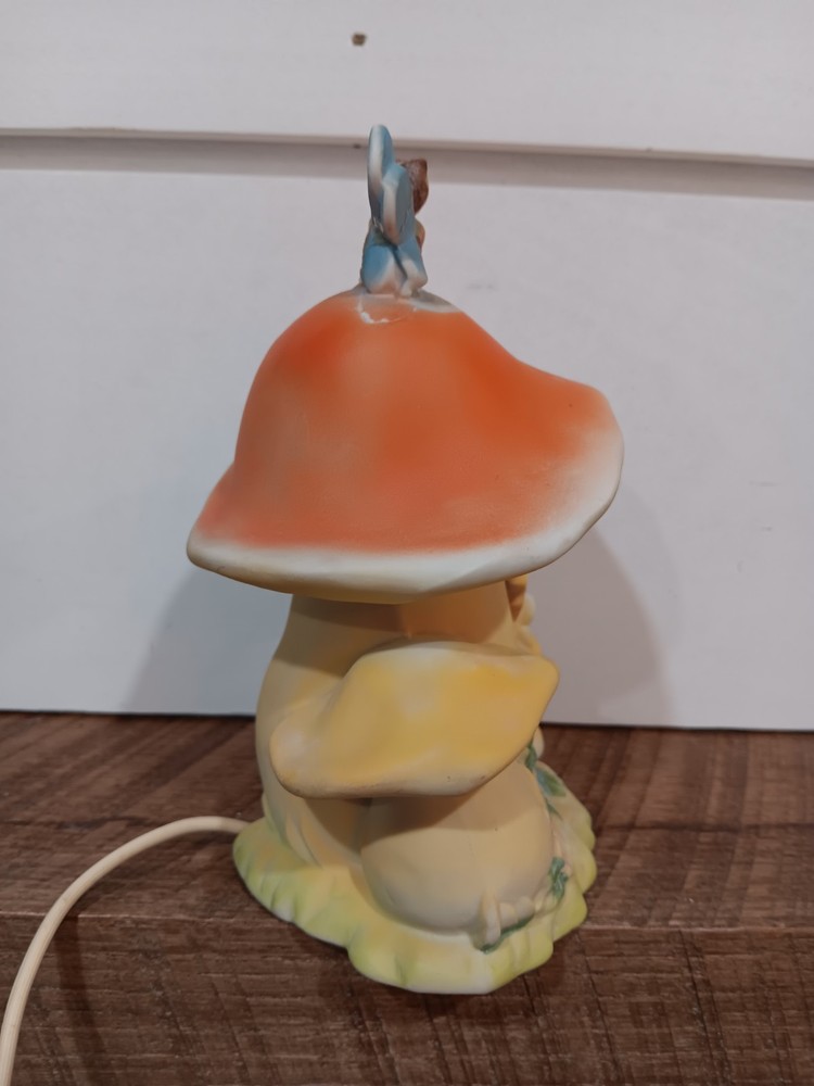 Vintage Lefton Mouse Mushroom Butterfly Ceramic Nightlight Light MCM