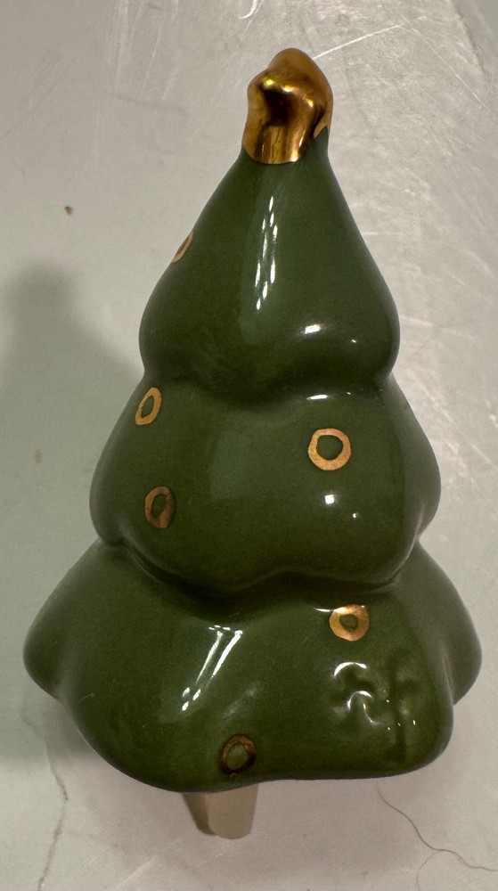 Nora Fleming Christmas Tree Mini Gold Circles "NF" Signed Retired