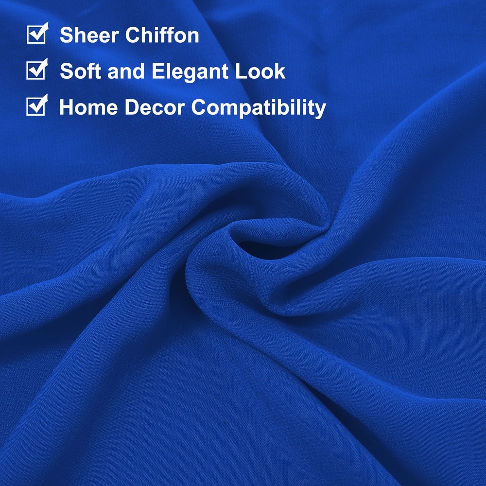 2 Pcs Sapphire Blue Chiffon Table Runner 27.5" x 118" Romantic Table Runner