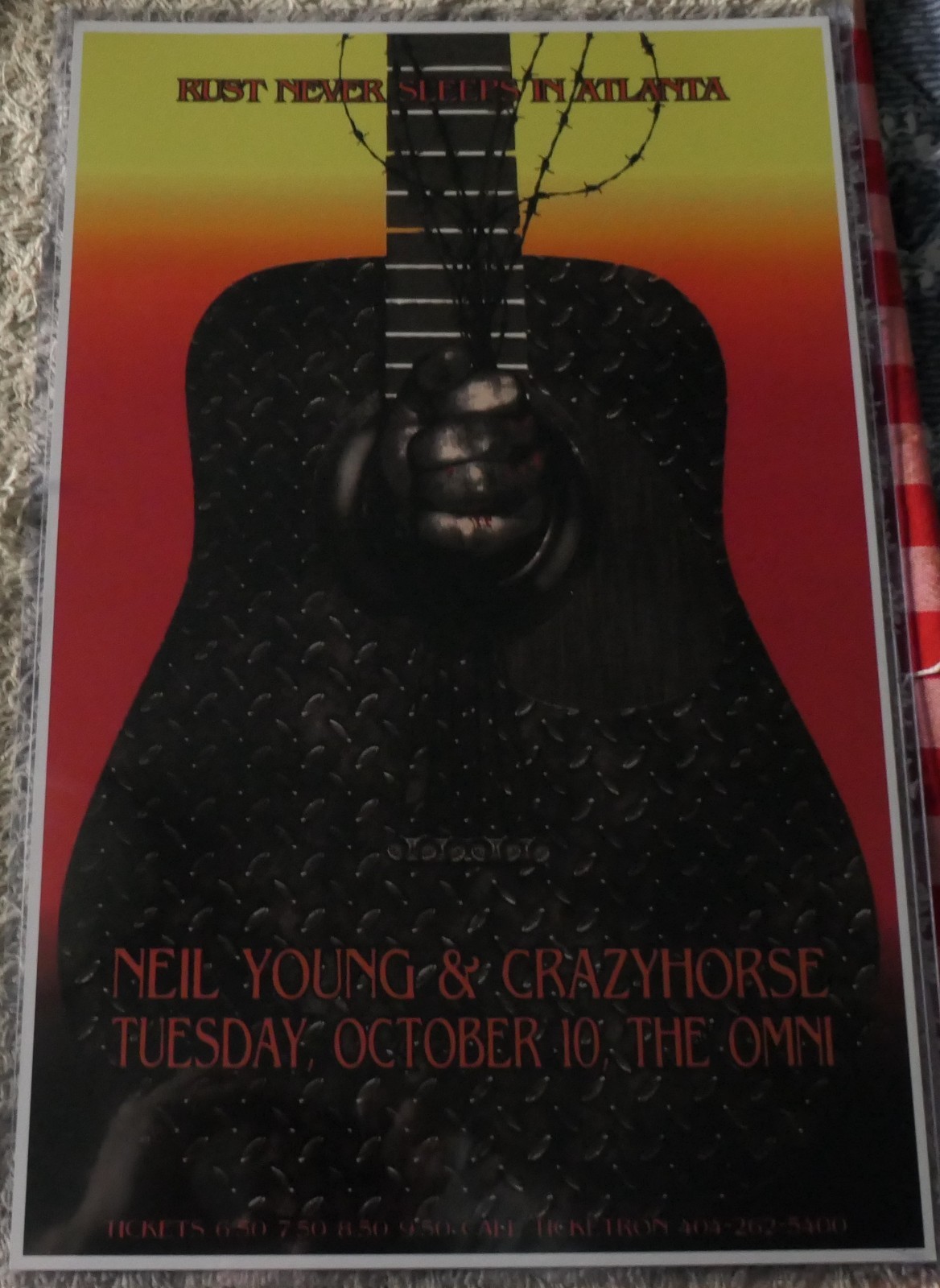 NEIL YOUNG & CRAZY HORSE 1978 OMNI COLISEUM REPLICA MUSIC CONCERT POSTER