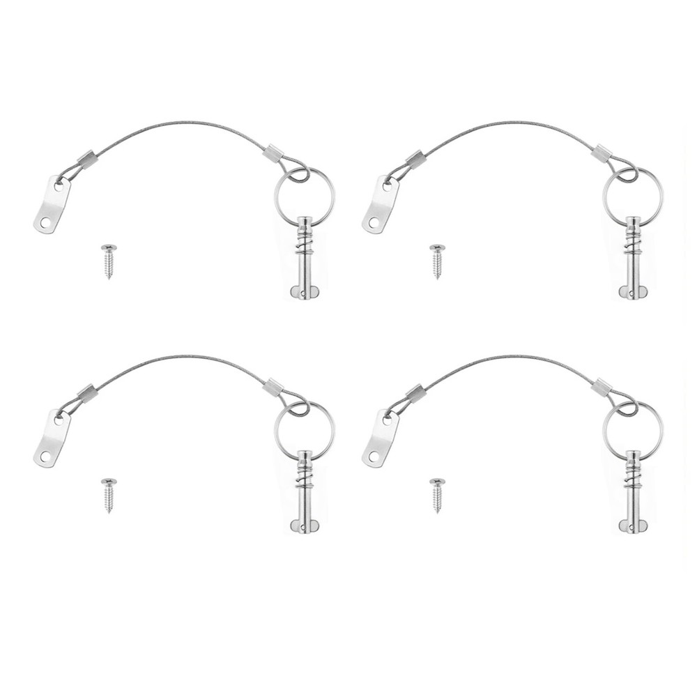 4PC Quick Release Pin w/Toggle Spring Boat Top Fitting Saltwater Corrosion Proof