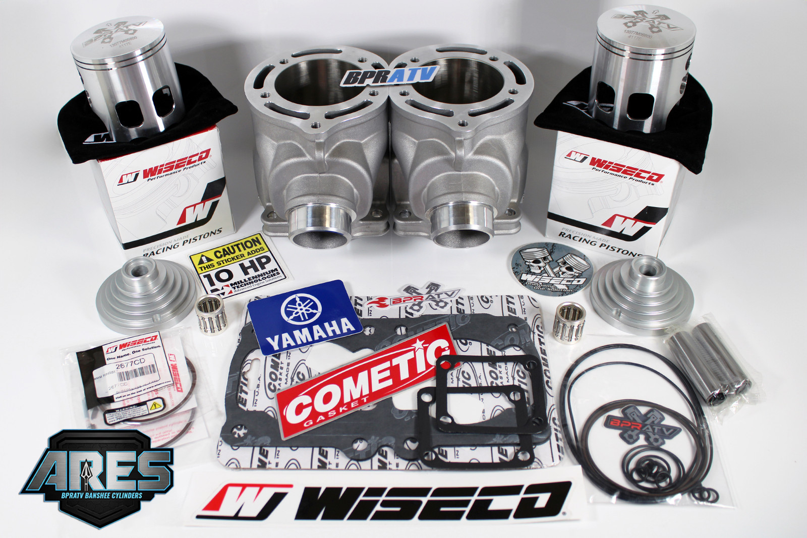 Banshee ARES 68mm Cylinder Kit Complete 421cc Stroker +4mm Wiseco Pistons Gasket