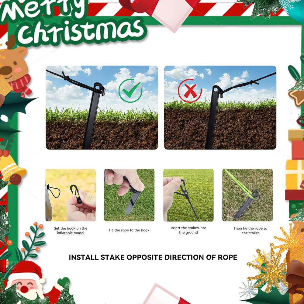 Holiday Inflatable Replacement Accessories, Including Plastic Piles and Tether H