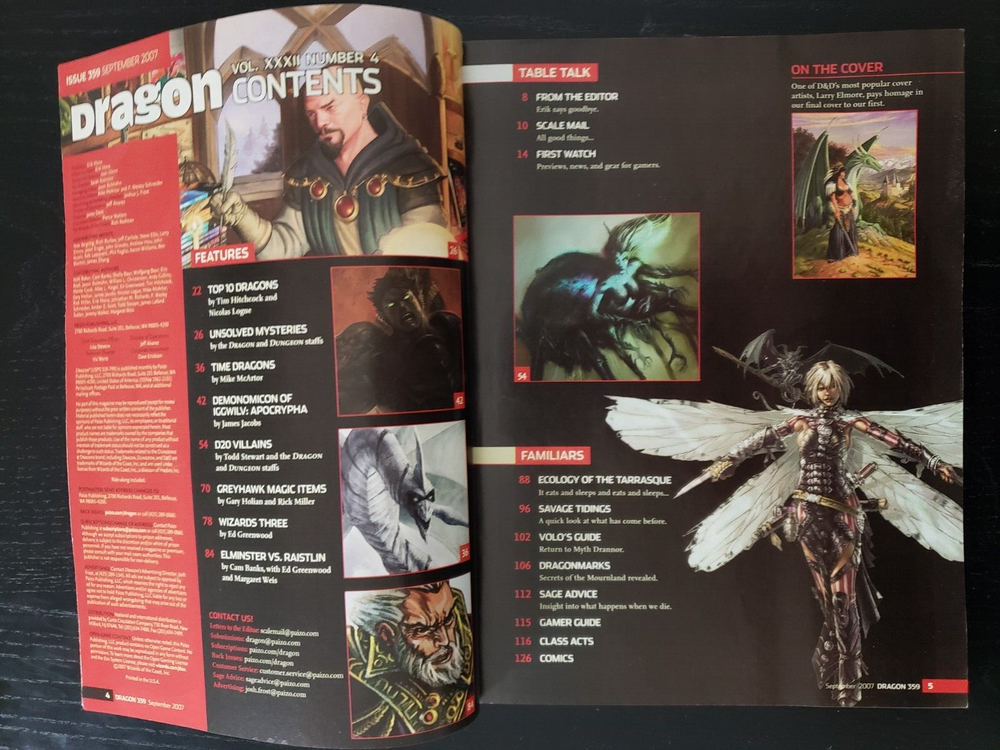 Dragon Magazine #359 FINAL ISSUE September 2007 Excellent - NO Poster D&D