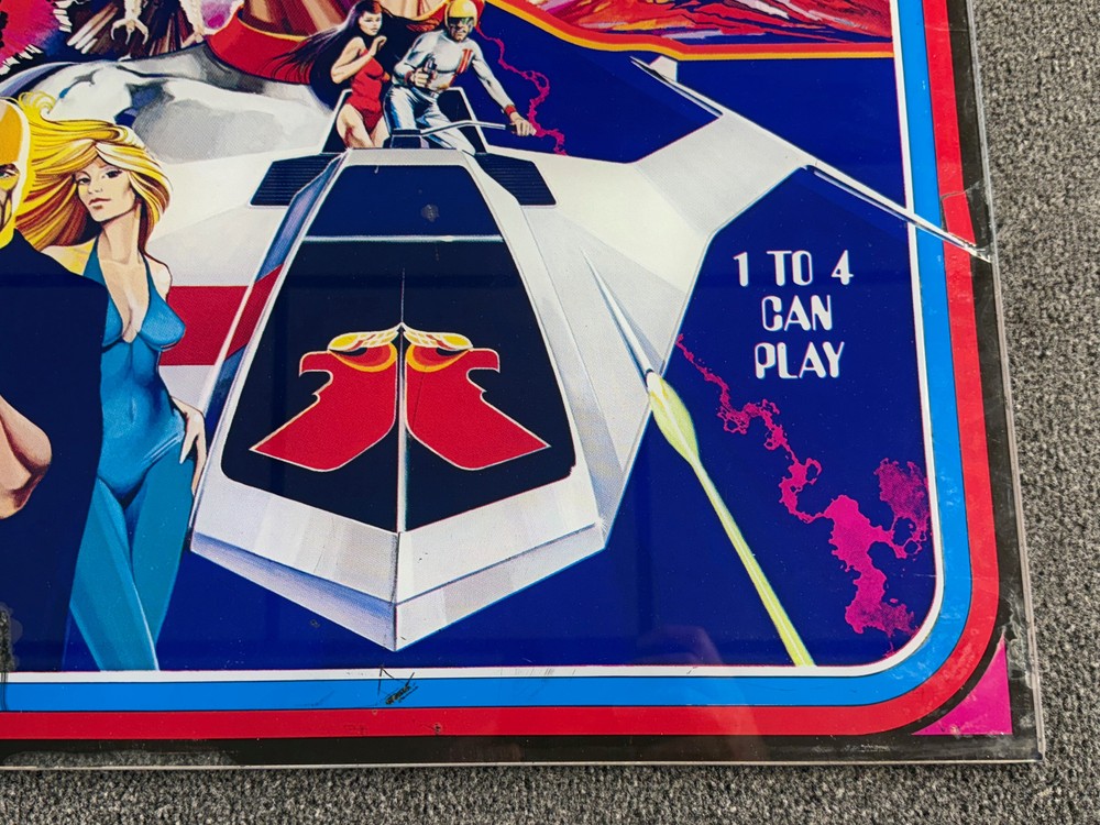 Atari Airborne Avenger Pinball Machine Game Backglass ORIGINAL