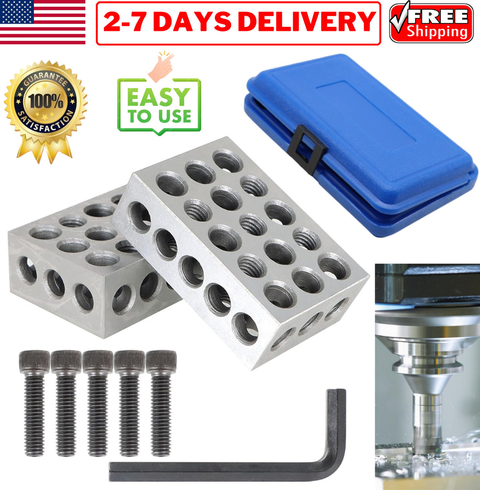 Precision 123 Parallel Blocks Set with Case & Screws 0.0001 Industrial Tools Kit