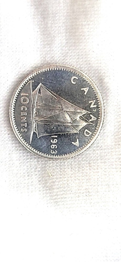 1963 Canada 10c Dime Uncirculated 80% Silver