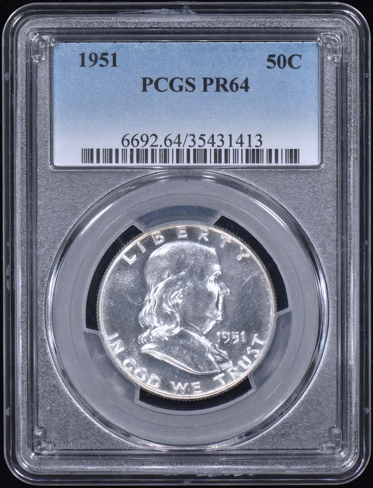 1951 Proof Franklin Half Dollar 50c PCGS PR64