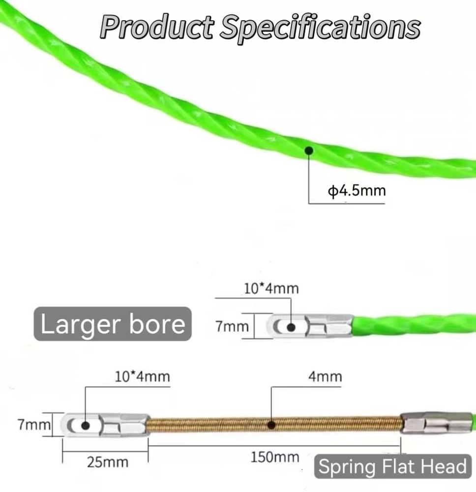 Fish Tape Wire Puller Through Wall Wire Threader Fish plus Fish Cable Fastene...