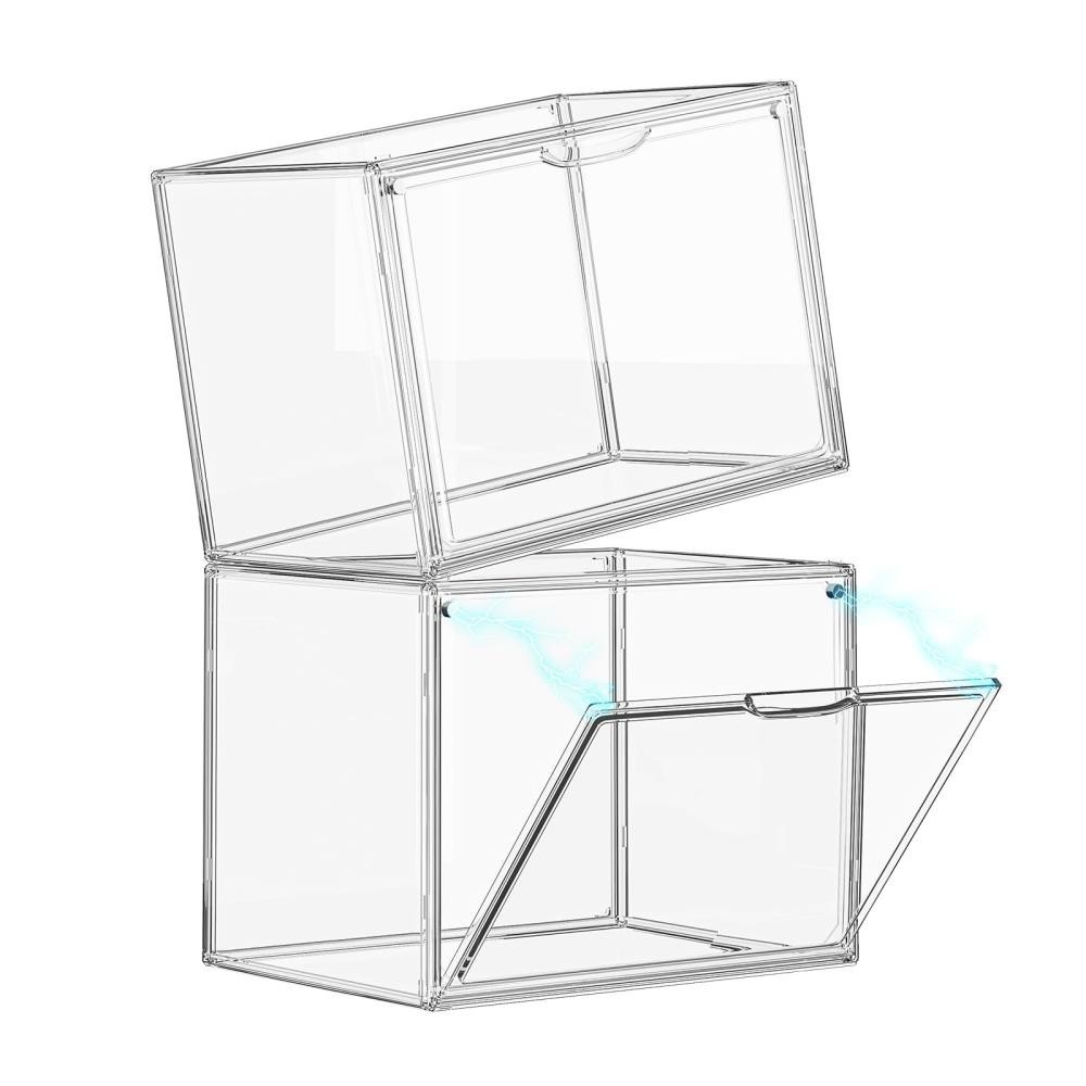 Clear Acrylic Display Case, Large Stackable Storage 1 Pack, X Large-Clear [