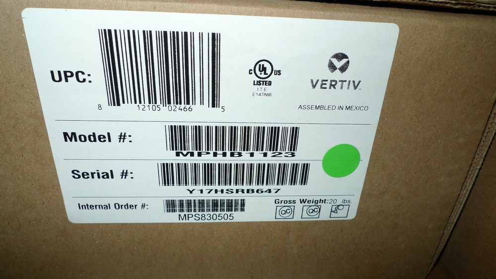 NEW Vertiv MPH2 Power Distrubution Unit MPHB1123