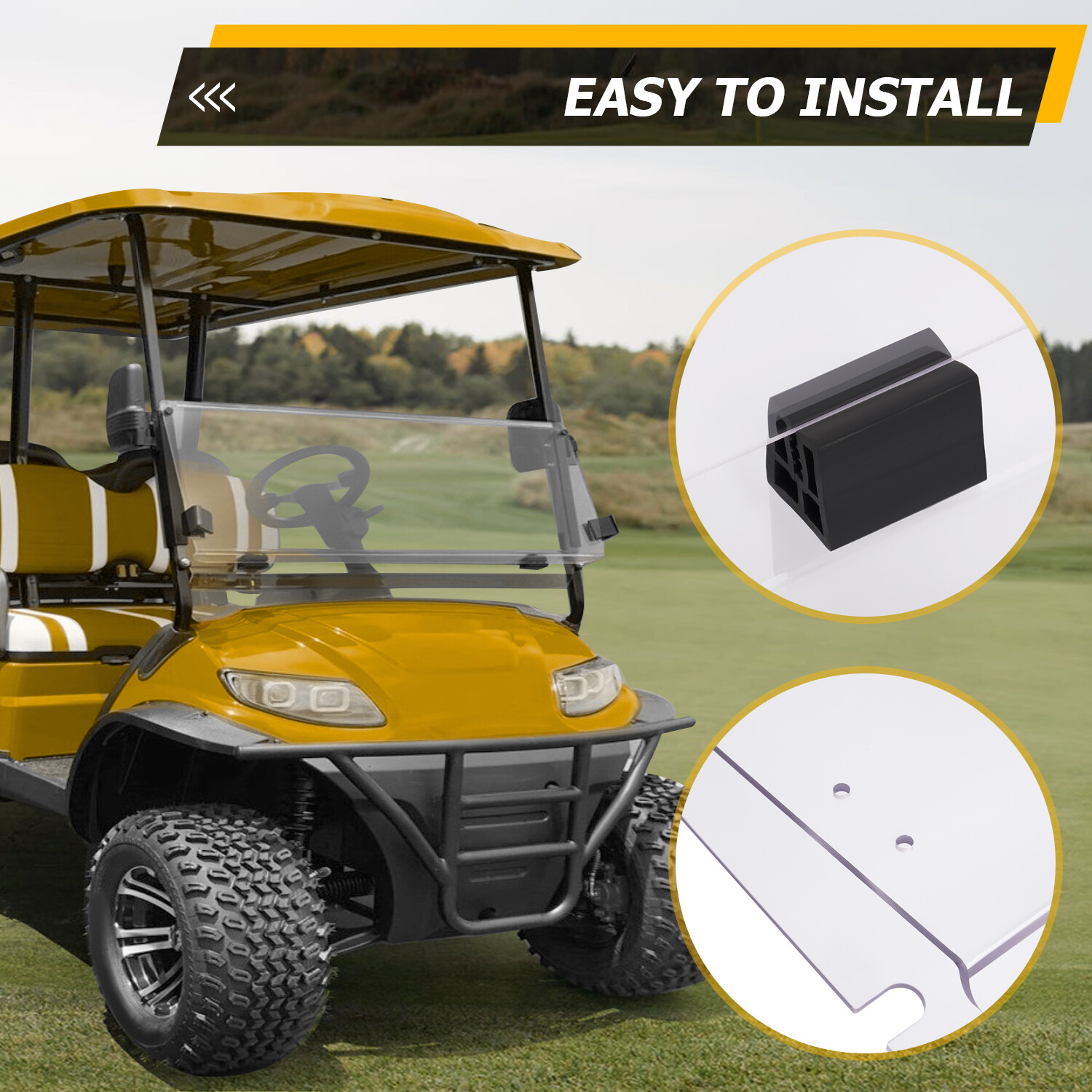 For ICON I20 I40 I60 I20L I40L I60L Golf Cart Folding Clear Windshield PC New