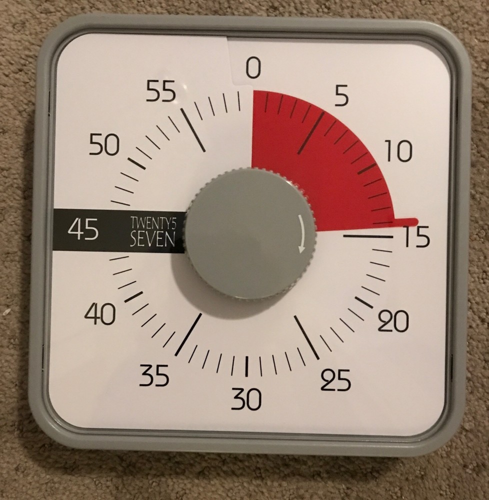 60-Minute Visual Timer | Twenty5 SEVEN disappearing red disk shows time left