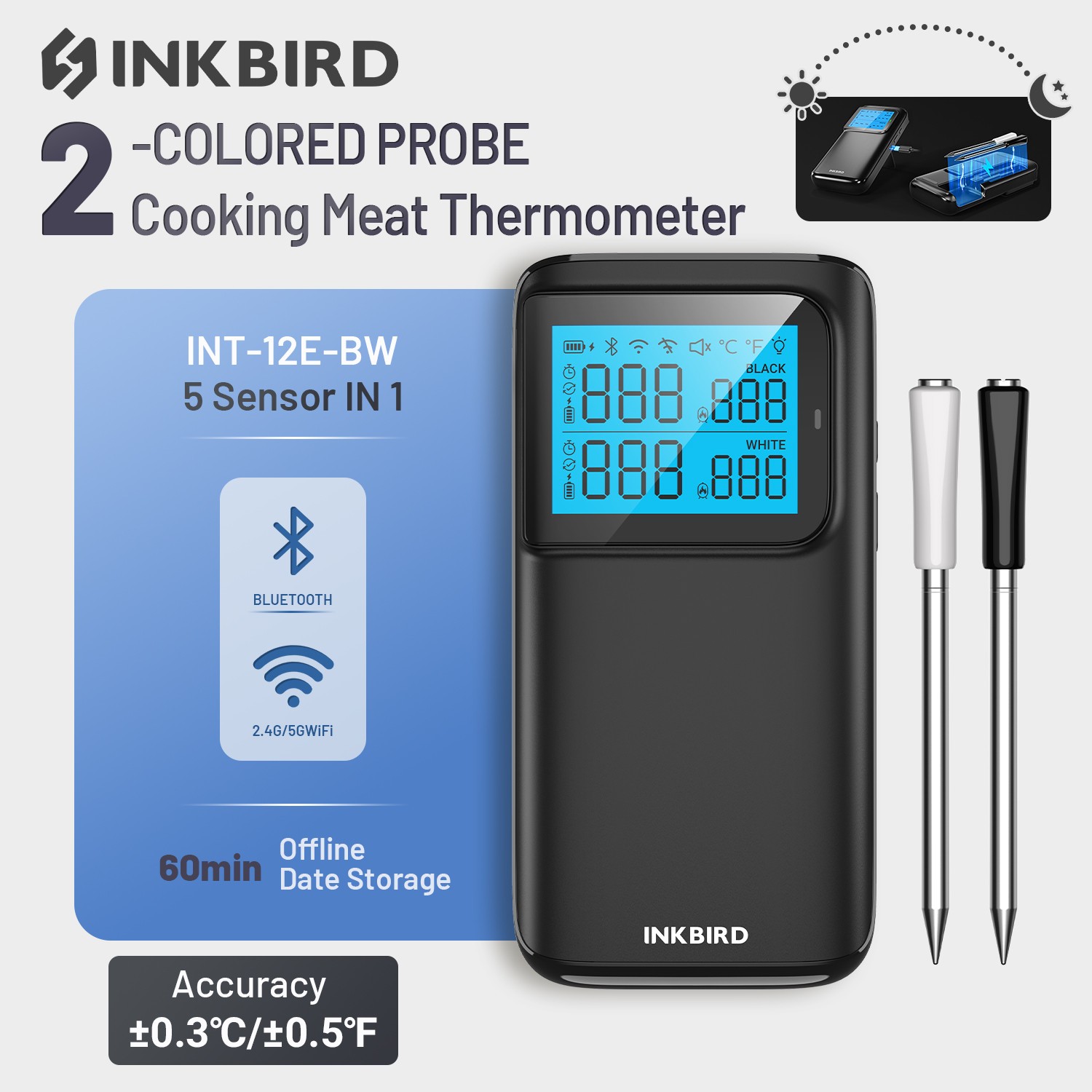 INKBIRD Multi-Sensor Meat Thermometer BBQ Cooking 1000ft/305m Remote Control