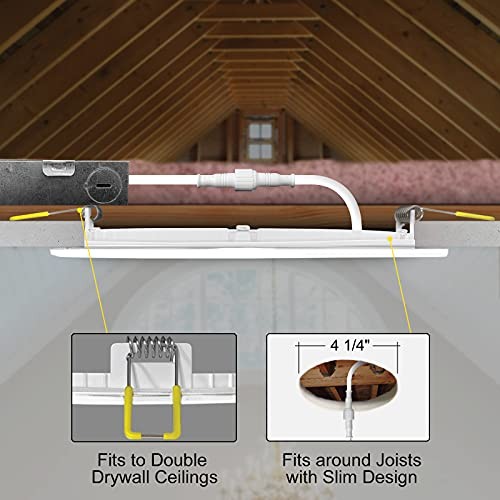 6 Pack 3 Inch Ultra-Thin LED Recessed Lighting, Selectable