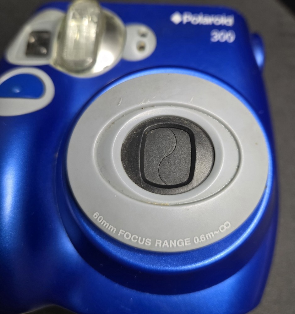 Polaroid 300 Instant Camera Blue TESTED READ Desc.