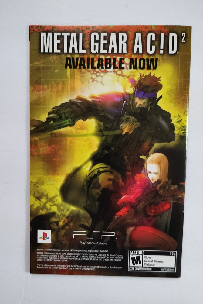 Metal Gear Solid 3 Subsistence PlayStation 2 Authentic Manual Instructions PS2