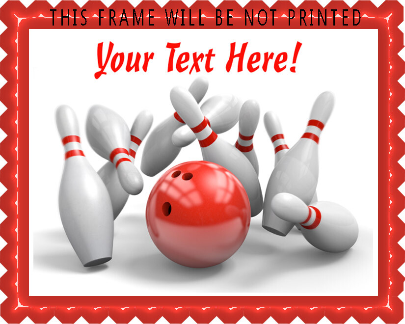 Bowling - Edible Cake Topper or Cupcake Topper