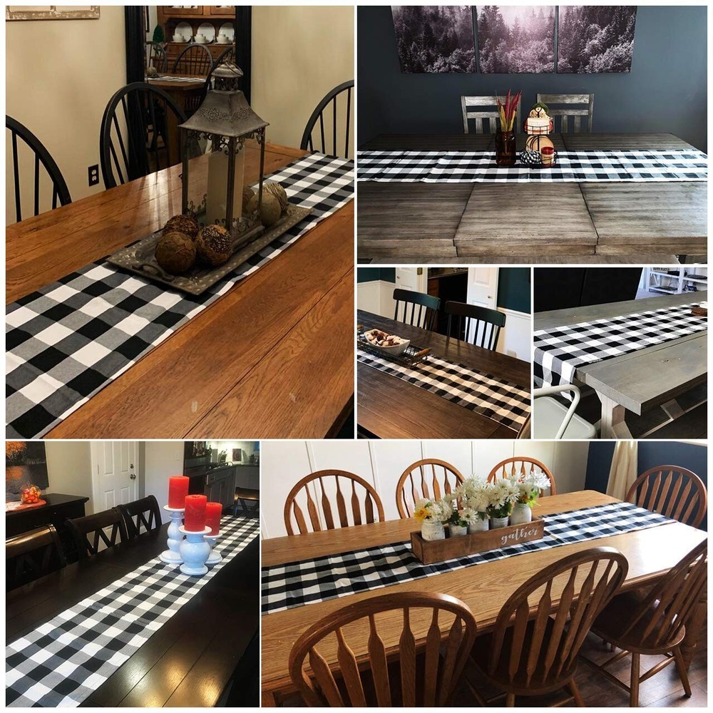 Rustic Charm: Buffalo Plaid Table Runner - 14x108 Inches