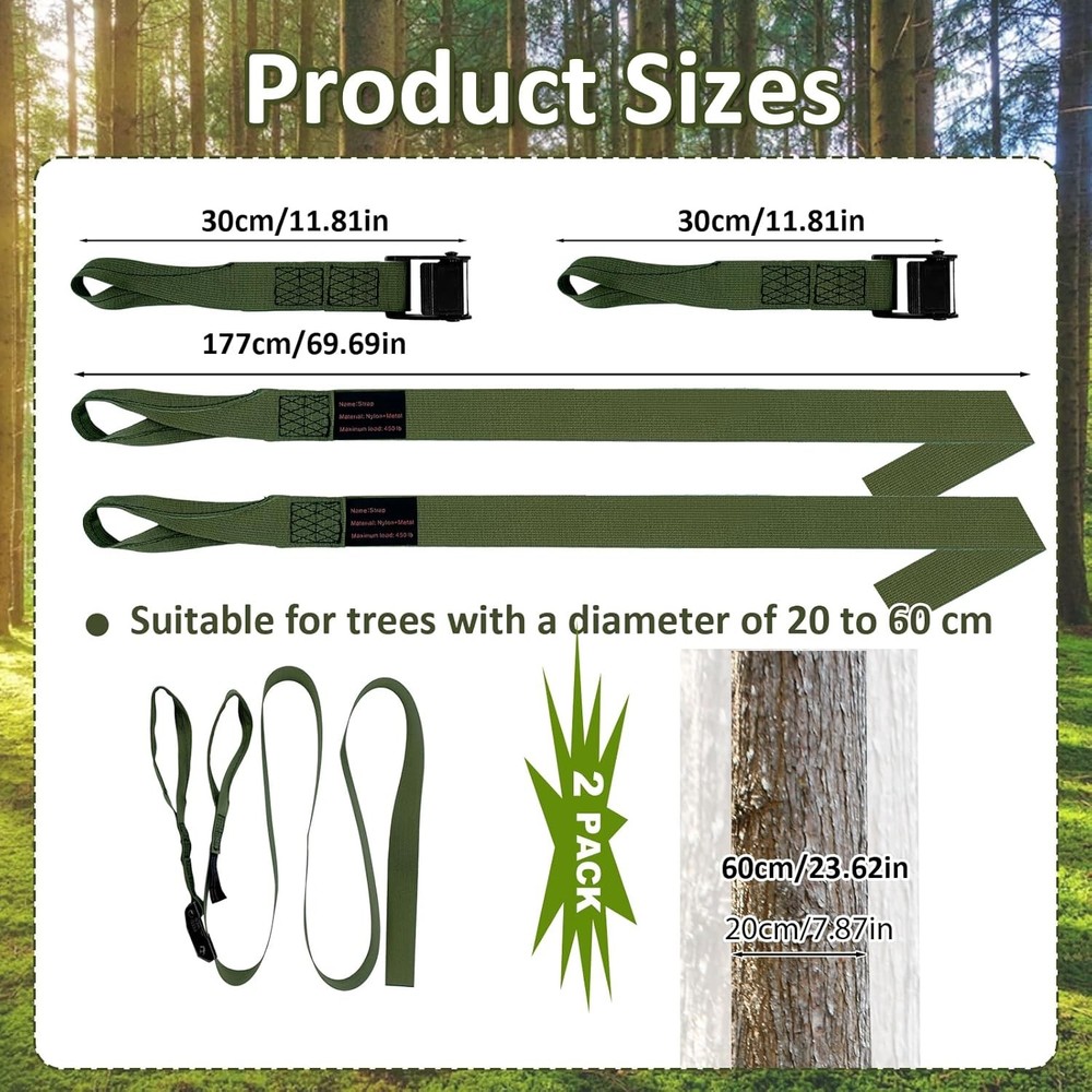 Hunting Climbing Stick Replacement Straps Heavy Duty Tree Stand 2 PACK