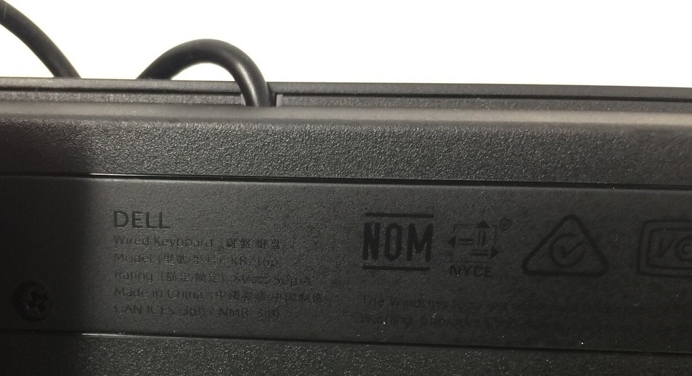 Slim Black DELL Wired Keyboard - Preowned