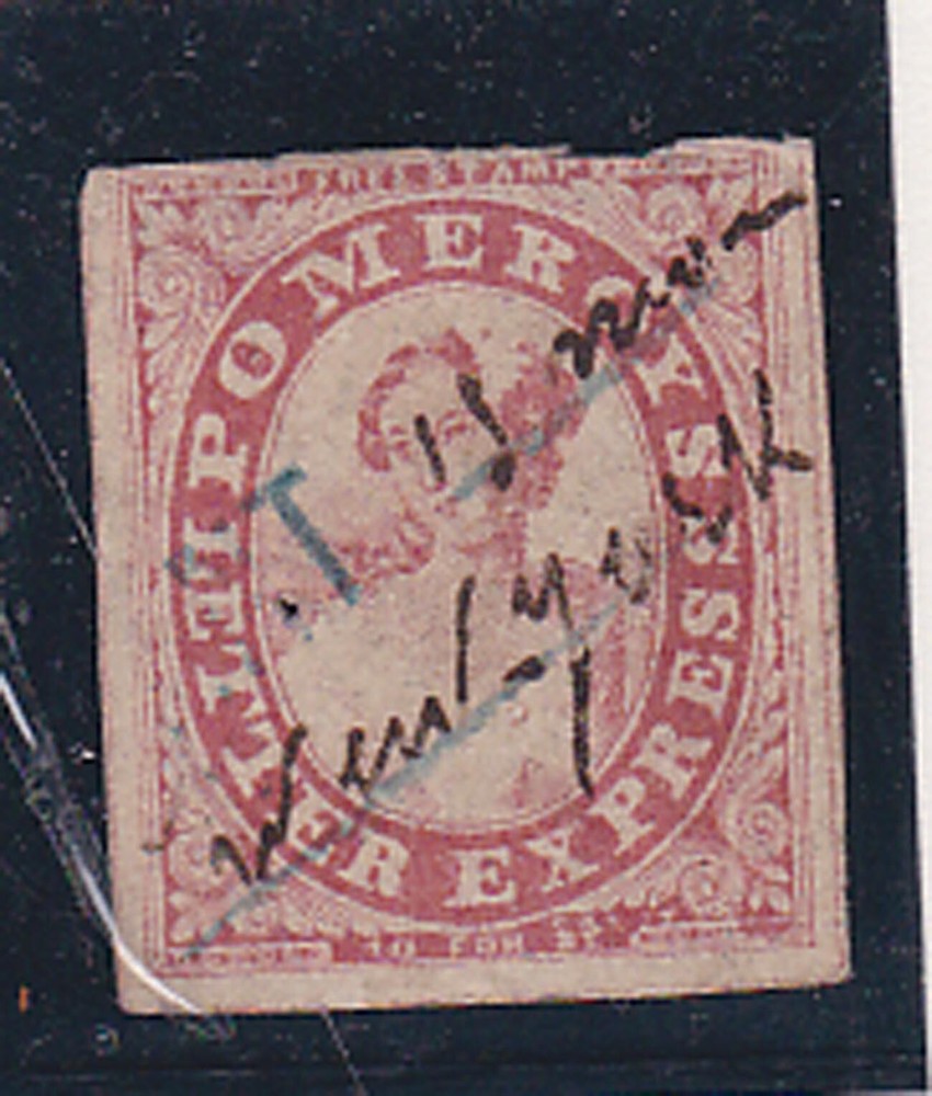 (pomeroys)letter express,used,thin & hole on back     u2330