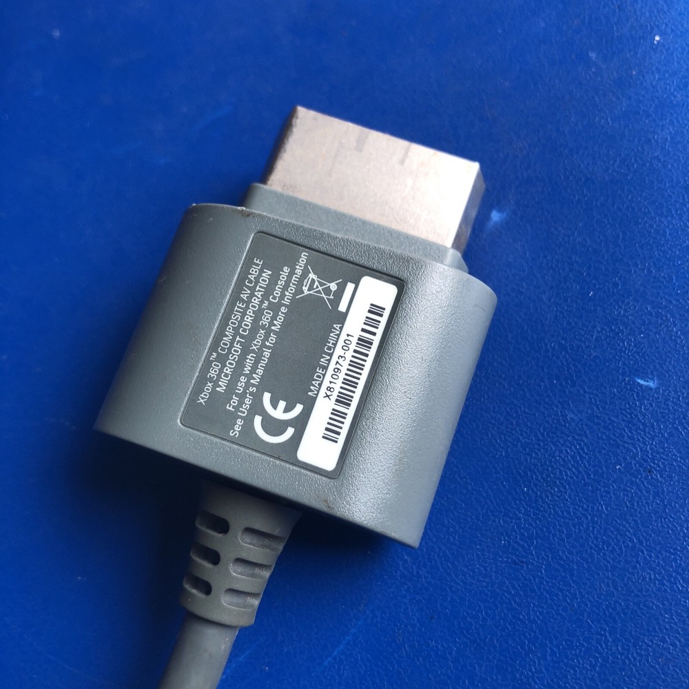 Xbox 360 Grey Composite Audio Video AV RCA Cable Tested