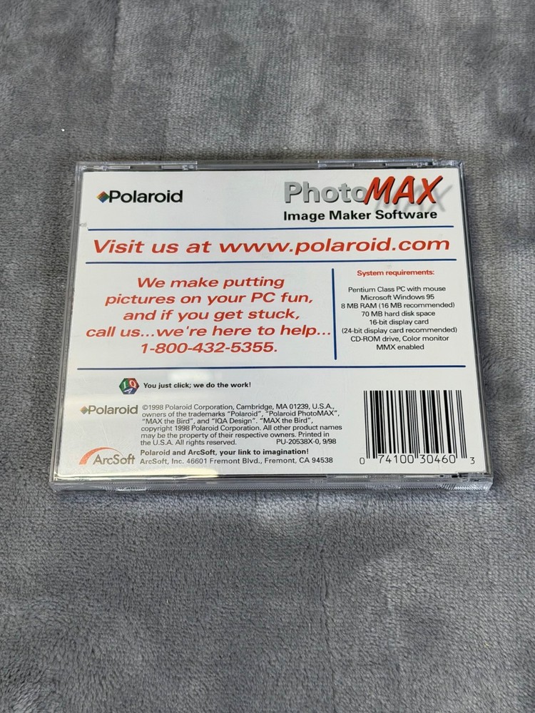 Polaroid PhotoMax Image Maker Software - 1999 Quickstart Guide PC CD ROM